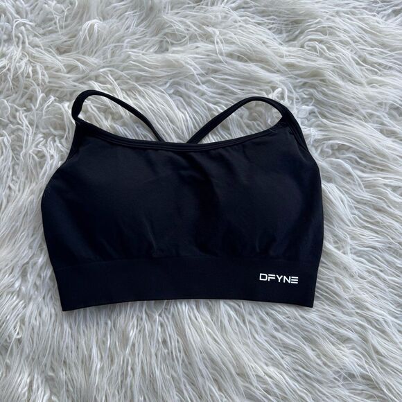 Dfyne Dynamic Backless Sports Bra Midnight Black Size Large - Picture 2 of 7